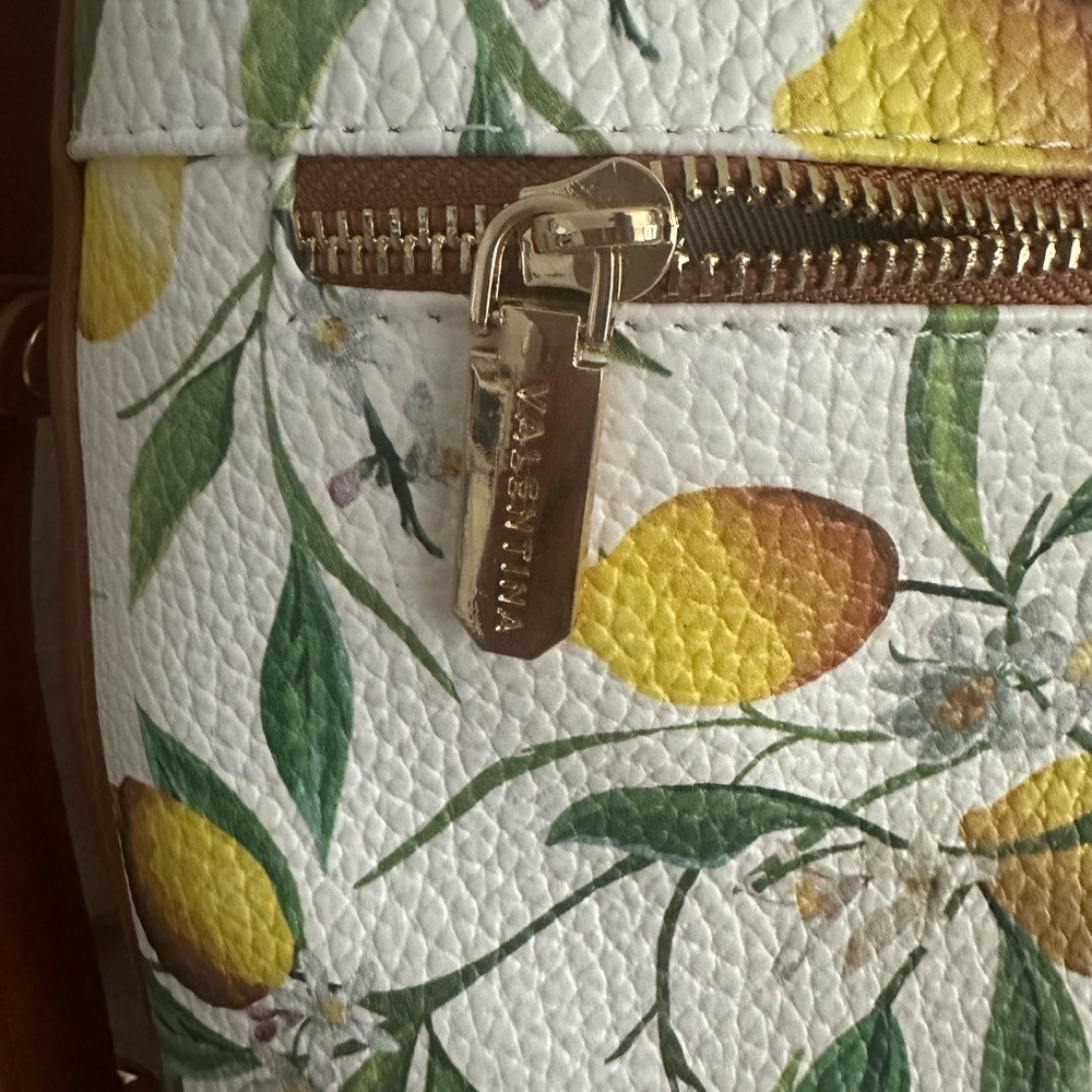 NewValentina Brown Leather Lemon Print Shoulder Bag - Picture 6 of 13